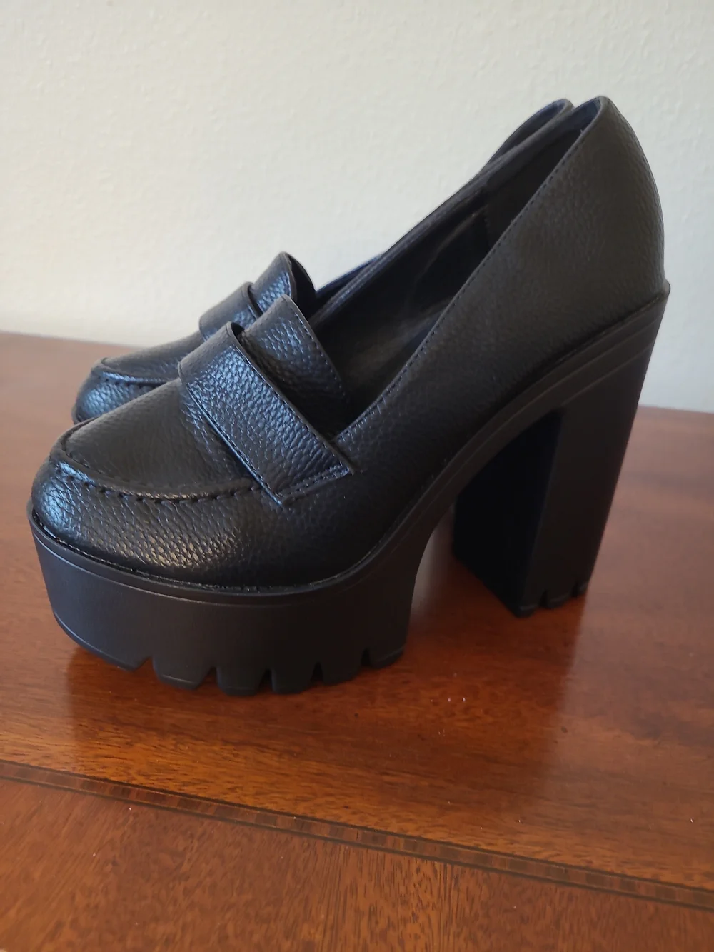 Chunky Goth Paltform Loafers Block Heel